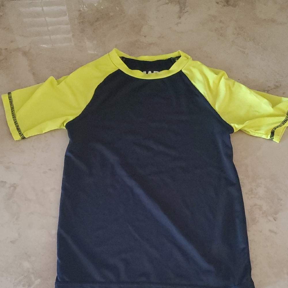 Kids Swim Shirt - Navy and Yellow
